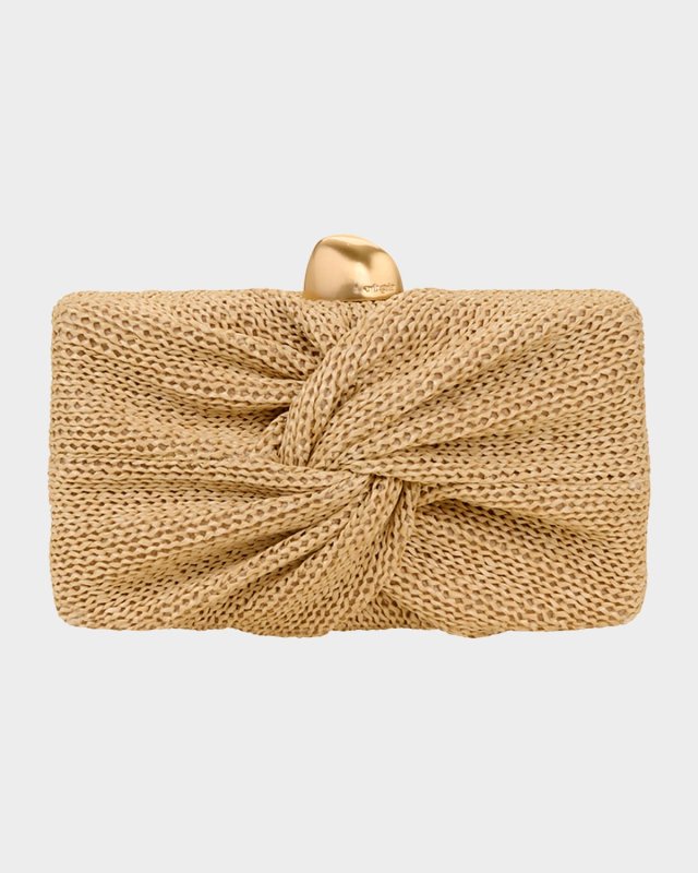 Lisse Twisted Raffia Clutch Bag